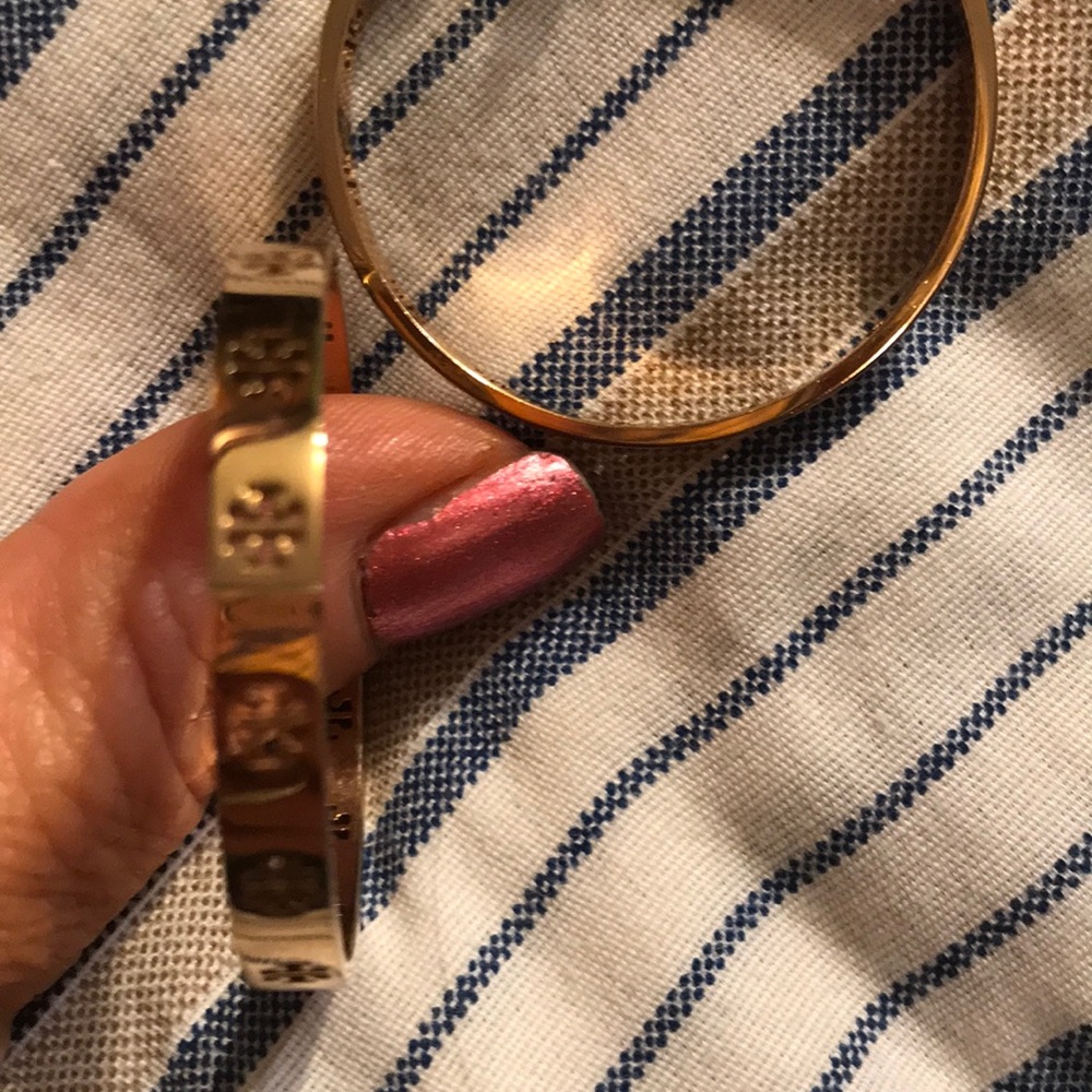 Tory Burch rose gold hoops